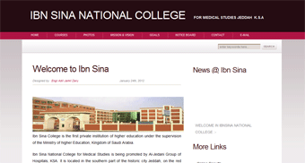 Ibn Sina National College for Medical Studies Website