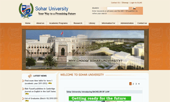 Sohar Univeristy Website